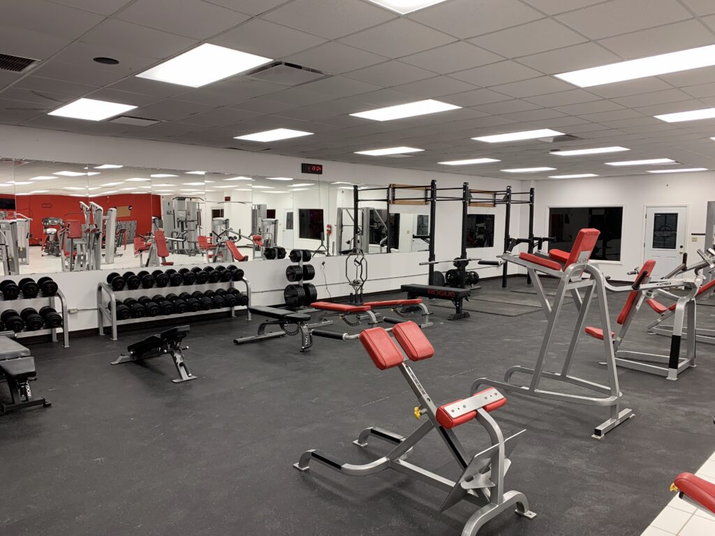 Free weights and strength equipment at Taylor Fitness Eagle Lake